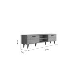Mueble de TV en Roble con 2 Cajones y Estantes