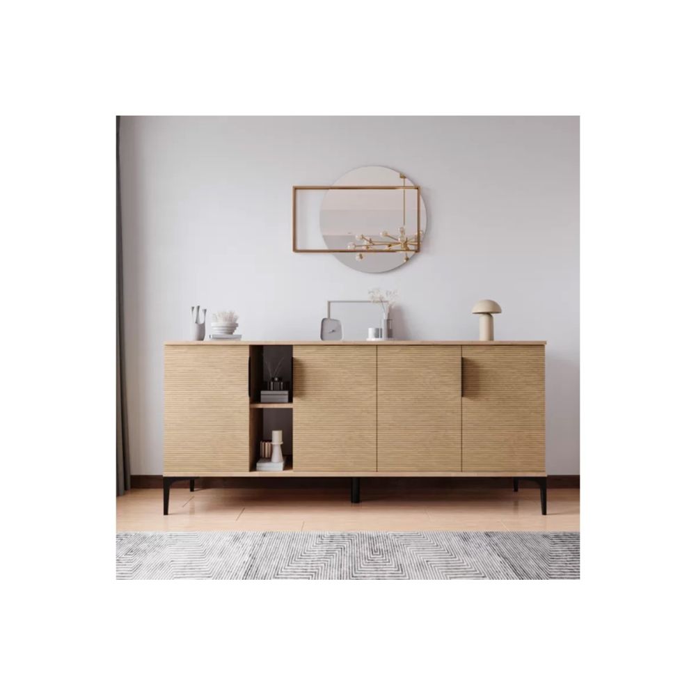 Buffet en Melamina Color Roble, Diseño Moderno y Duradero