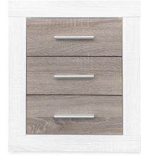 Pack Cabecero de 160 x 120 cm + 2 Mesitas de Noche, Colores Andersen y Pino Gris (para Cama de 135-140 o 160) – Meyvaser