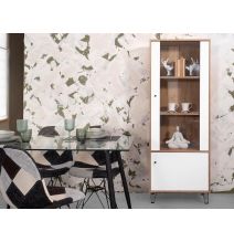 Vitrina Alta | 2 Puertas, Frentes en DM Lacado Blanco Mate | Medidas: 170,2 cm Alto x 40 cm Fondo x 68,4 cm Ancho