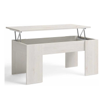 Mesa de Centro Elevable, Mesita de Salón, Acabado en Color Gris Polar, Medidas: 90 cm (An) x 50 cm (Fo) x 46-57 cm (Al)