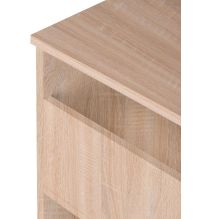 Mesa de Escritorio, Acabada en Cambrian, Mesa para Pc con balda interior, Medidas: 90 cm (Anc) x 49,5 cm (Fon) x 77 cm (Al)