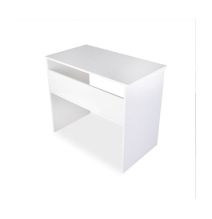 Mesa de Escritorio, Acabada en Blanco, Mesa para Pc con balda interior, Medidas: 90 cm (Ancho) x 49,5 cm (Fondo) x 77 cm (Alto)