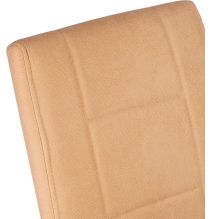 Pack de 4 Sillas Tapizadas para Salón– Acabado Color Beig con Patas Cromadas de Aluminio, Medidas: 42,5 cm x 52 cm x 99 cm