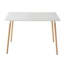 Juego de Comedor Estilo Nórdico: Mesa 100 cm + 4 Sillas Blancas 48 cm x 54 cm x 84 cm – Ideal para Decorar tu Hogar o Café
