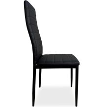 Pack de 6 Sillas Tapizadas para Salón, Color Negro y Patas Negras. Medidas: 39,5 cm (Anc) x 37,5 cm (Fon) x 96 cm