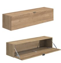 Meyvaser Mueble de salón y TV Conjunto muebles de salón apilable 270 Cm Ancho Color madera y blanco