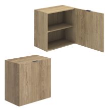 Meyvaser Mueble de salón y TV Conjunto muebles de salón apilable 301 Cm Ancho Color madera y blanco
