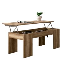 Mueble de Comedor, Color Cañón, Medidas: 230 cm (Anc) x 212 cm (Al) x 41,4 cm (Fon) + Mesa Centro Elevable 45,2x100x50