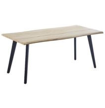 Mesa Comedor Madera Estilo Industrial, Patas metálicas Negras, Medidas 180 cm (Largo) x 90 cm (Ancho) 76 cm (Alto)