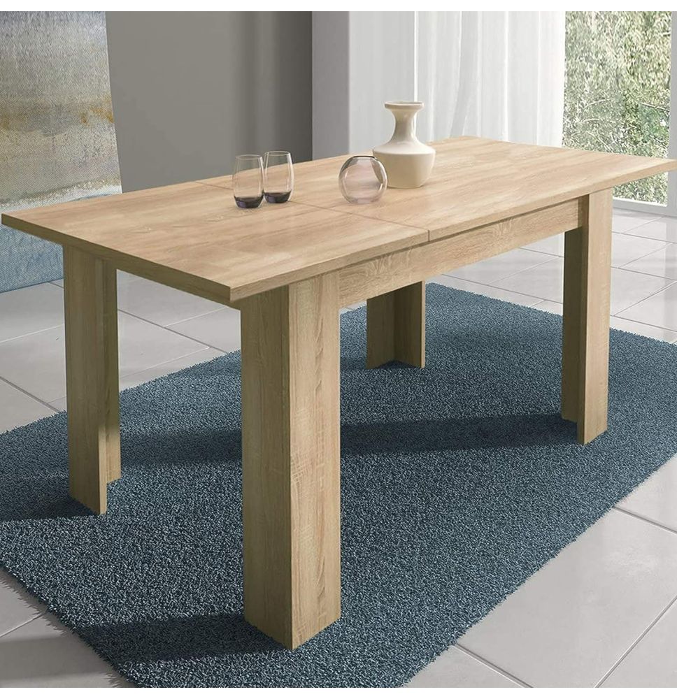 Mesa de Comedor Extensible, Mesa Salón, Robusta, Cambria, 138-198 cm (Largo) x 88 cm (Ancho) x 76 cm (Alto)
