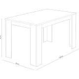 Mesa de Comedor, Mesa de Salón Fija, Color Andersen Pino