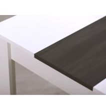 Mesa de Comedor Moderna 135x80x75 cm, Tapa MDF Blanco y Negro con Patas Blancas - Estilo Moderno