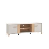 Mueble Mesa TV en Melamina Color Cashmere y Roble Artisan