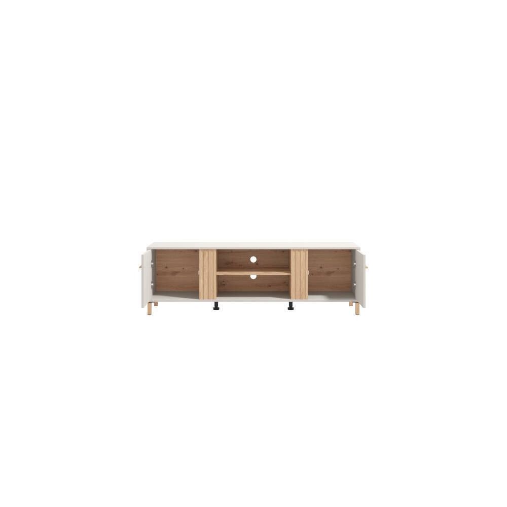 Mueble Mesa TV en Melamina Color Cashmere y Roble Artisan