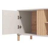 Mueble Mesa TV en Melamina Color Cashmere y Roble Artisan