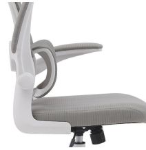 Silla de Oficina Ergonómica en Tejido 3D Gris con Reposacabezas Regulable y Refuerzo Lumbar - Medidas 65x55x114-124 cm