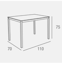Mesa Fija para Cocina con Estructura de Acero Pintado Color Aluminio y Tapa de Cristal Templado Blanco - Medidas 110x70x75 cm