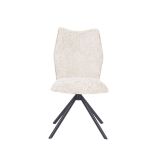 Pack de 2 Sillas Tapizadas en Tela Beige, Patas Negras