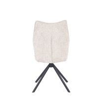 Pack de 2 Sillas Tapizadas en Tela Beige, Patas Negras, Asiento y Respaldo Ergonómicos y Acolchados Medidas 63x48x93 cm