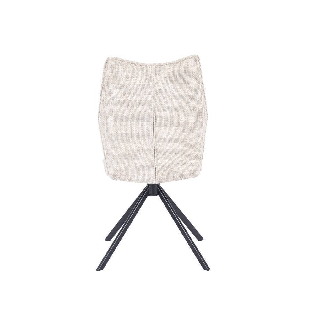 Pack de 2 Sillas Tapizadas en Tela Beige, Patas Negras