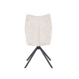 Pack de 2 Sillas Tapizadas en Tela Beige, Patas Negras