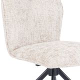 Pack de 2 Sillas Tapizadas en Tela Beige, Patas Negras