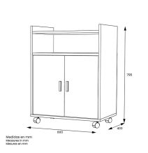 Mueble Auxiliar para Microondas – Acabado Blanco – 79,5 x 60 x 40 cm (alto x ancho x fondo)