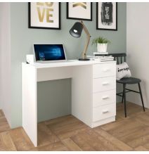 Escritorio Moderno de 4 Cajones - Acabado Blanco de Alta Calidad - 100 cm de Ancho, 50 cm de Fondo, 75 cm de Alto