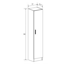 Mueble multiusos Armario Auxiliar Multiusos Color Beige – 1 Puerta, 4 Baldas, 37x180x35 cm – Madera Práctico y Funcional.