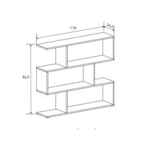Meyvaser Librería Estantería Asimétrica baja Para Salón de Madera Color Mauvella 96,3x110x24,6 cm