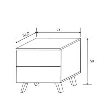 Cabezal + Dos Mesitas de Noche, Cabecero y Mesitas, Acabado en Mauvella - Rayas, Medidas: 210 cm (An) x 55 cm (Al) x 35 cm (Fon)