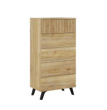 Cabezal + Dos Mesitas de Noche + Sinfonier, Mauvella - Rayas, Medidas: 210 cm (An) x 55 cm (Al) x 35 cm (Fon)